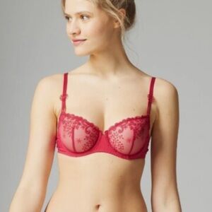 SIMONE PERELE Red Lace Bra - Size 34F